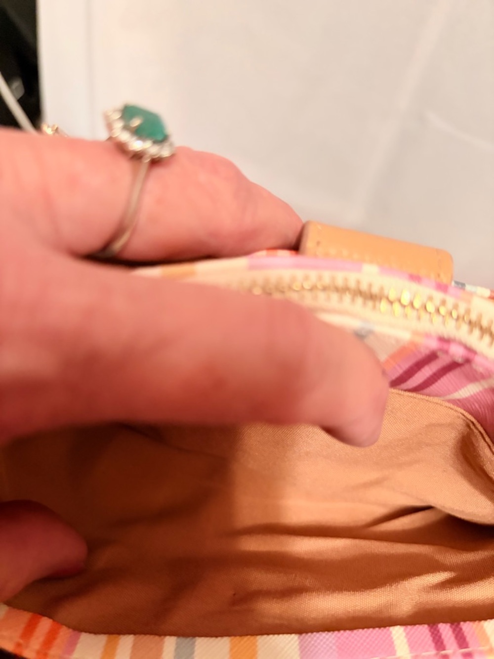 Nanette Lepore Striped Wristlet - Pink, Orange, Tan, Purple, Blue - Picture 7 of 12